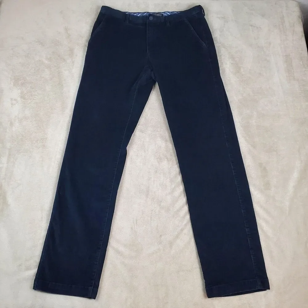 Banana Republic Corduroy Pants Mens 32x32 Navy Vintage Straight Stretch Chino